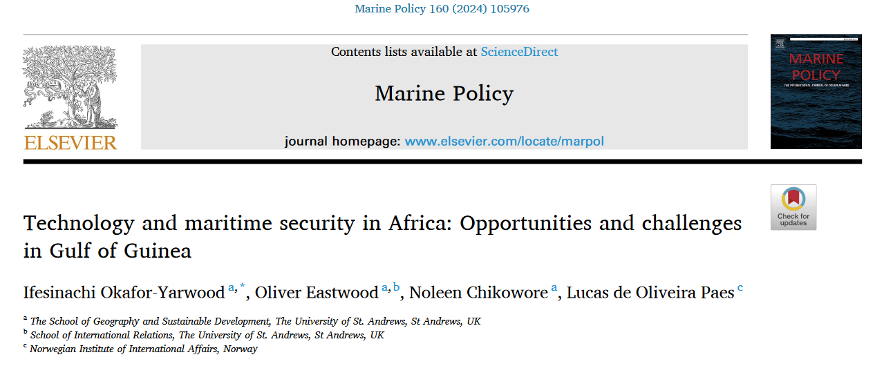 Etude sur les technologies pour la sécurité maritime dans le golfe de Guinée